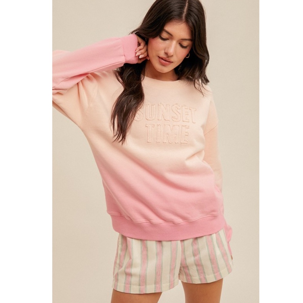 Hem & thread Ombre SUNSET TIME Sweatshirt